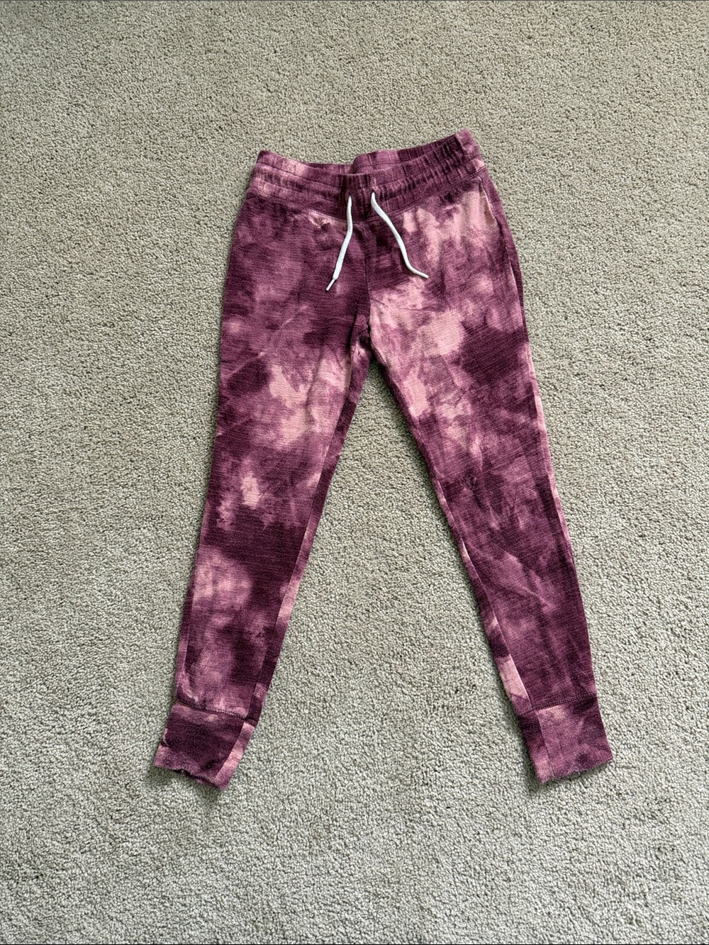 Kids Tie-Dye Maroon Jogger Bottoms Size Medium